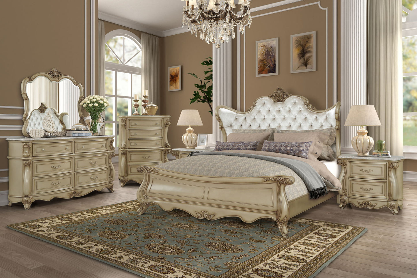 Monique - Dresser With Marble Top - Champagne