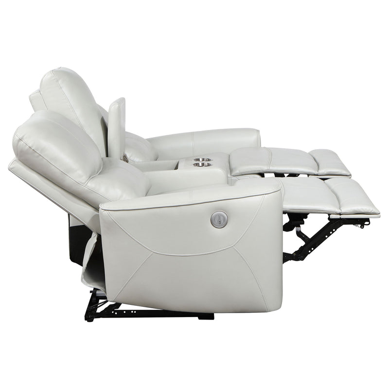 Amberly - 3 Piece Power Reclining Sofa Set - Light Gray