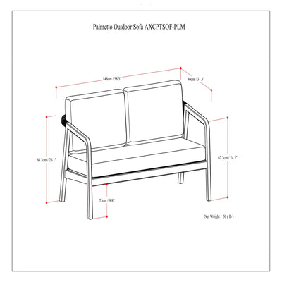 Palmetto - Outdoor Sofa - Stone Gray