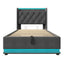 Upholstered Bed, 360 Surround LED Function, Remote Control, Hydraulic Storage Bed With USB, Type-C Charging (Without Mattress)