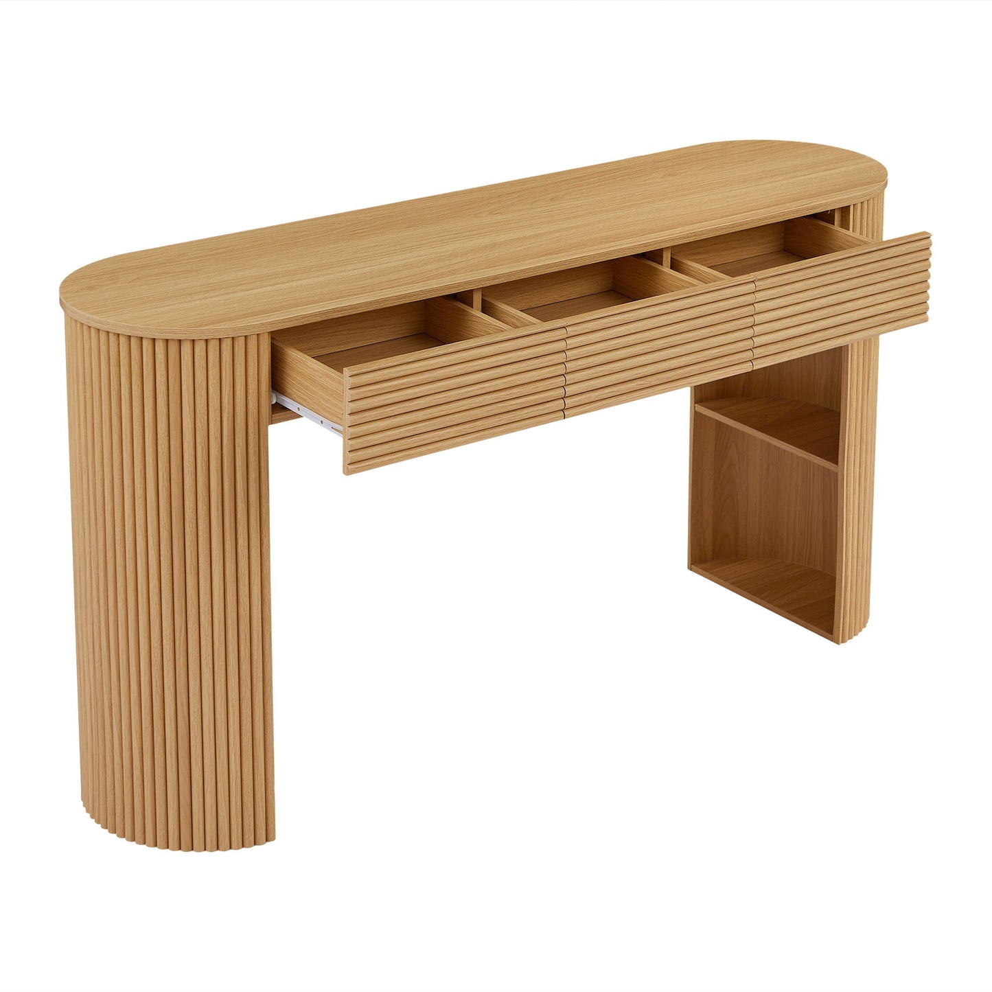 Retro Console Table With Storage, 3 Drawers