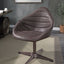 Pipino - Top Grain Leather Accent Chair With Swivel - Antique Ebony