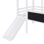 Loft House Bed With Ladder And Slide, With board And Light Strip On The Roof