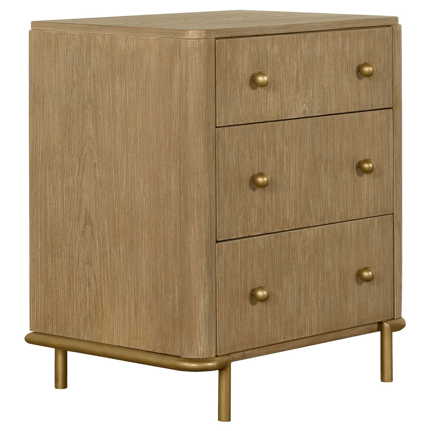 3 Drawer Nightstand With USB Ports - Brown