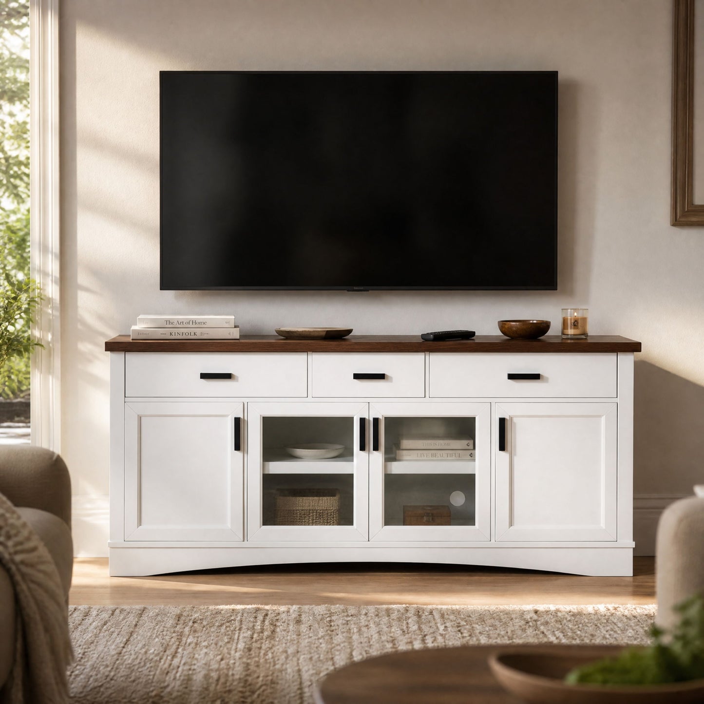 Modern TV Console & Adjustable Shelves