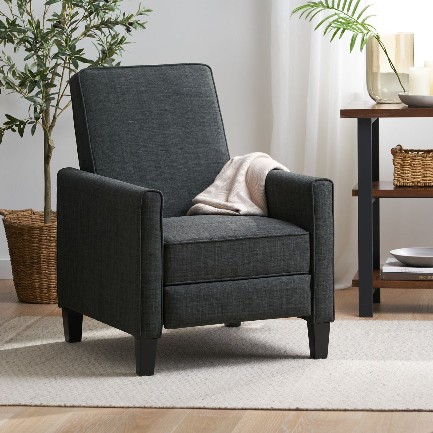 Upholstered Push Back Recliner Chair For Living Room