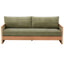 Modern 3 Seater Sofa With Wood Armrests