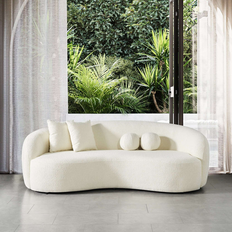 Drake - Japandi Style Curvy Boucle Sofa