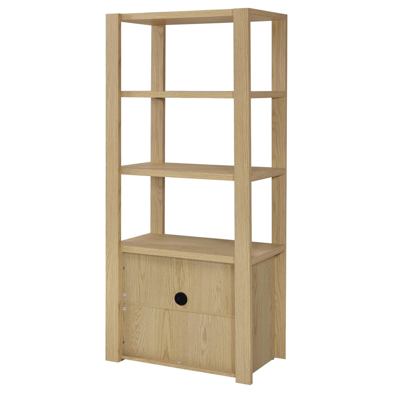 Susac - 3 Shelf Media Tower With Tall Pier Cabinet - Light Oak