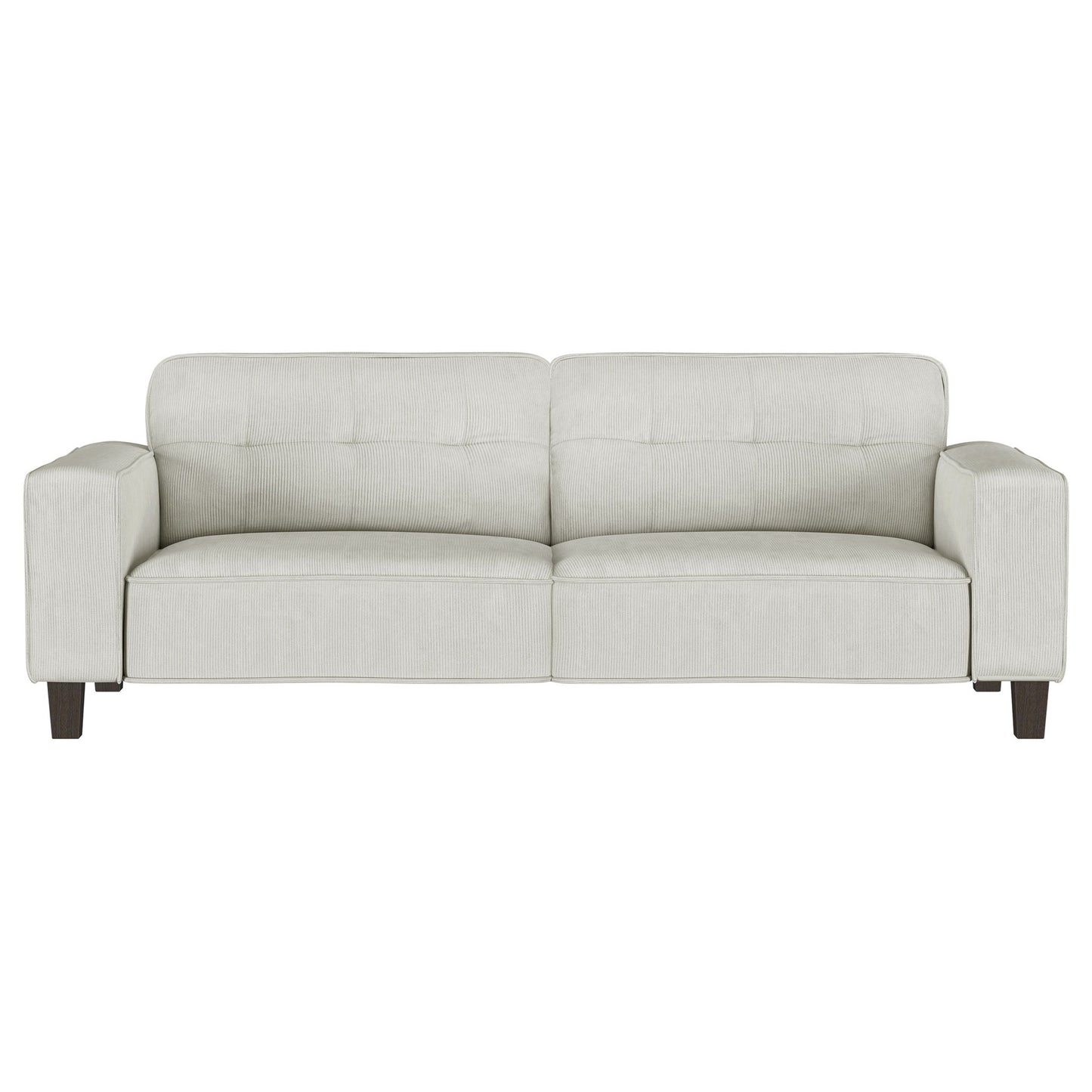 Xana - 2 Piece Upholstered Track Arm Sofa Set - Greige