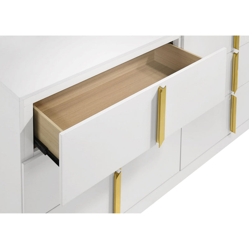 Lauryn - 6 Drawer Dresser With Mirror - Gloss White