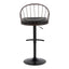 Riley - Farmhouse Adjustable Height Barstool With Swivel With Rounded T Footrest (Set of 2)