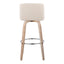 Toriano - Contemporary Fixed Height Barstool With Swivel & Round Footrest (Set of 2)