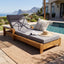 Chaise Lounge Set With 4 Fold Cushion And Built In Headrest, 3 Position Adjustable