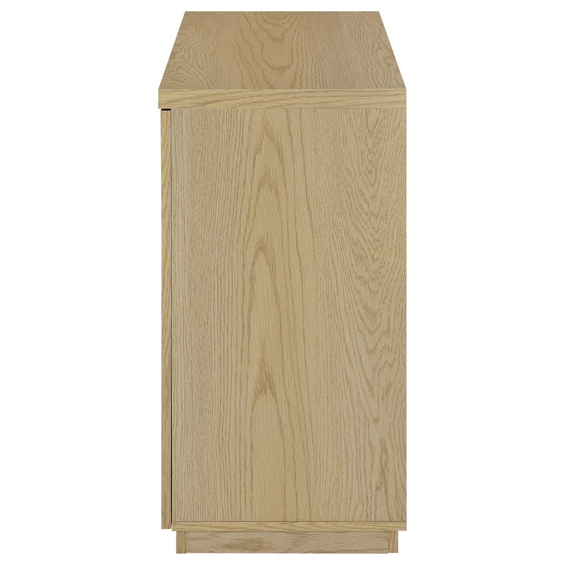 Metro - 2 Door Display Cabinet With Adjustable Shelves - Light Oak