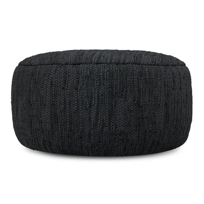 Fredrik - Round Pouf - Black