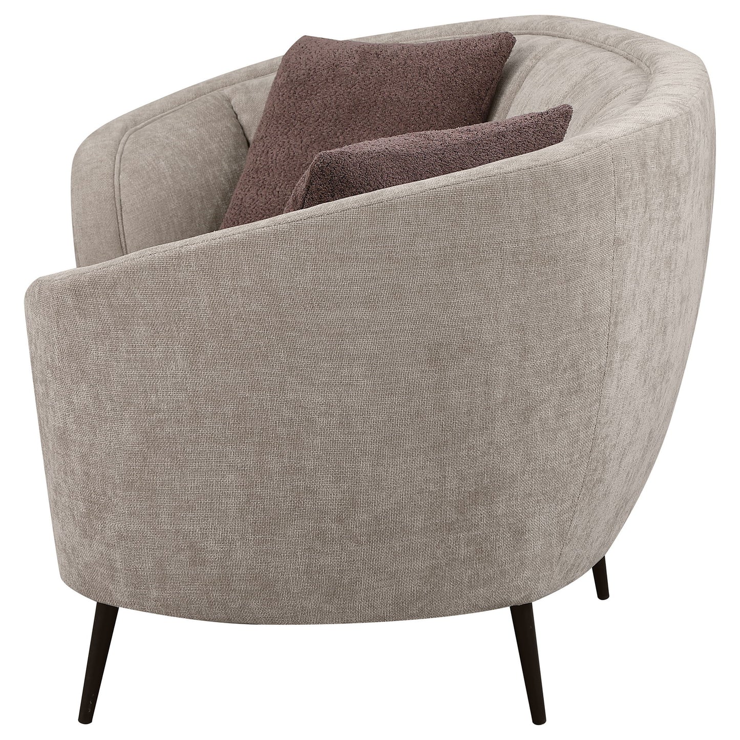 Saanich - Upholstered Curved With Plump Accent Pillows - Beige