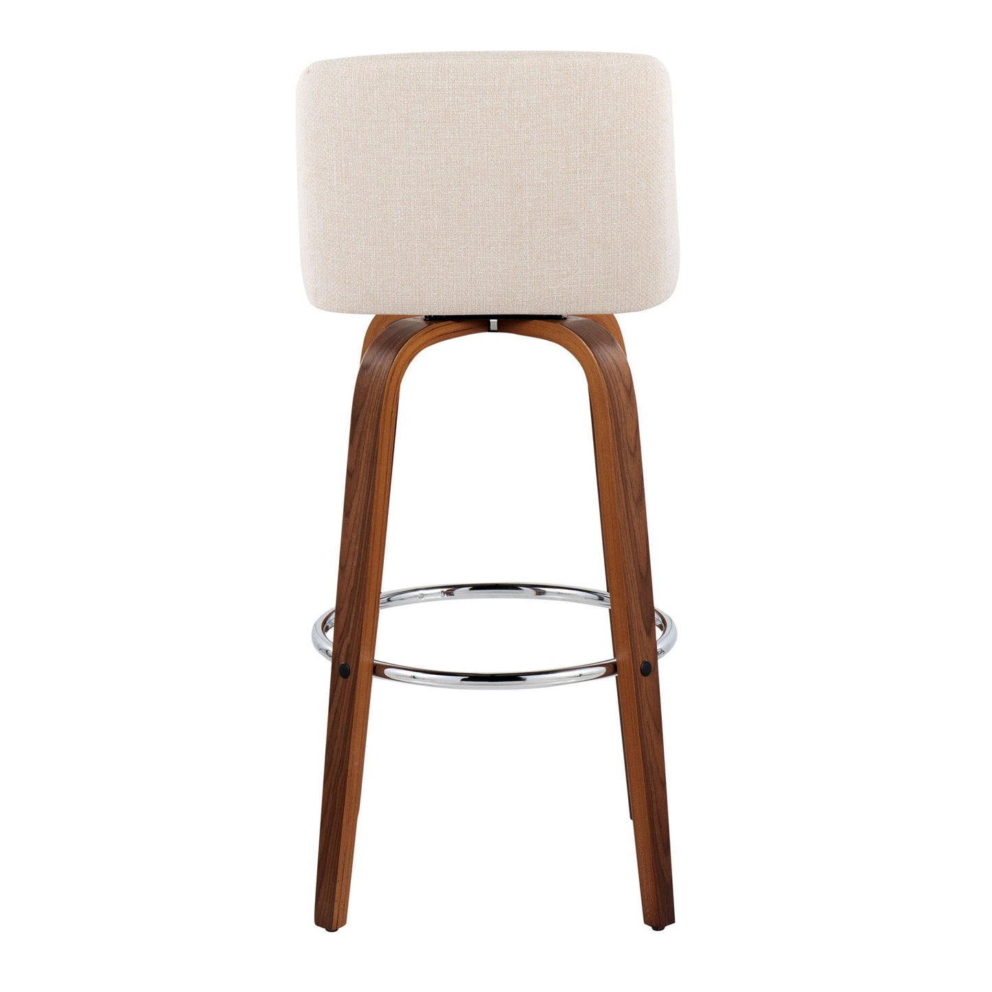 Toriano - Mid Century Modern Fixed Height, Barstool With Swivel With Round Footrest (Set of 2)
