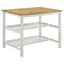 Cowichan - Kitchen Island Counter Table With Pot Rack - White