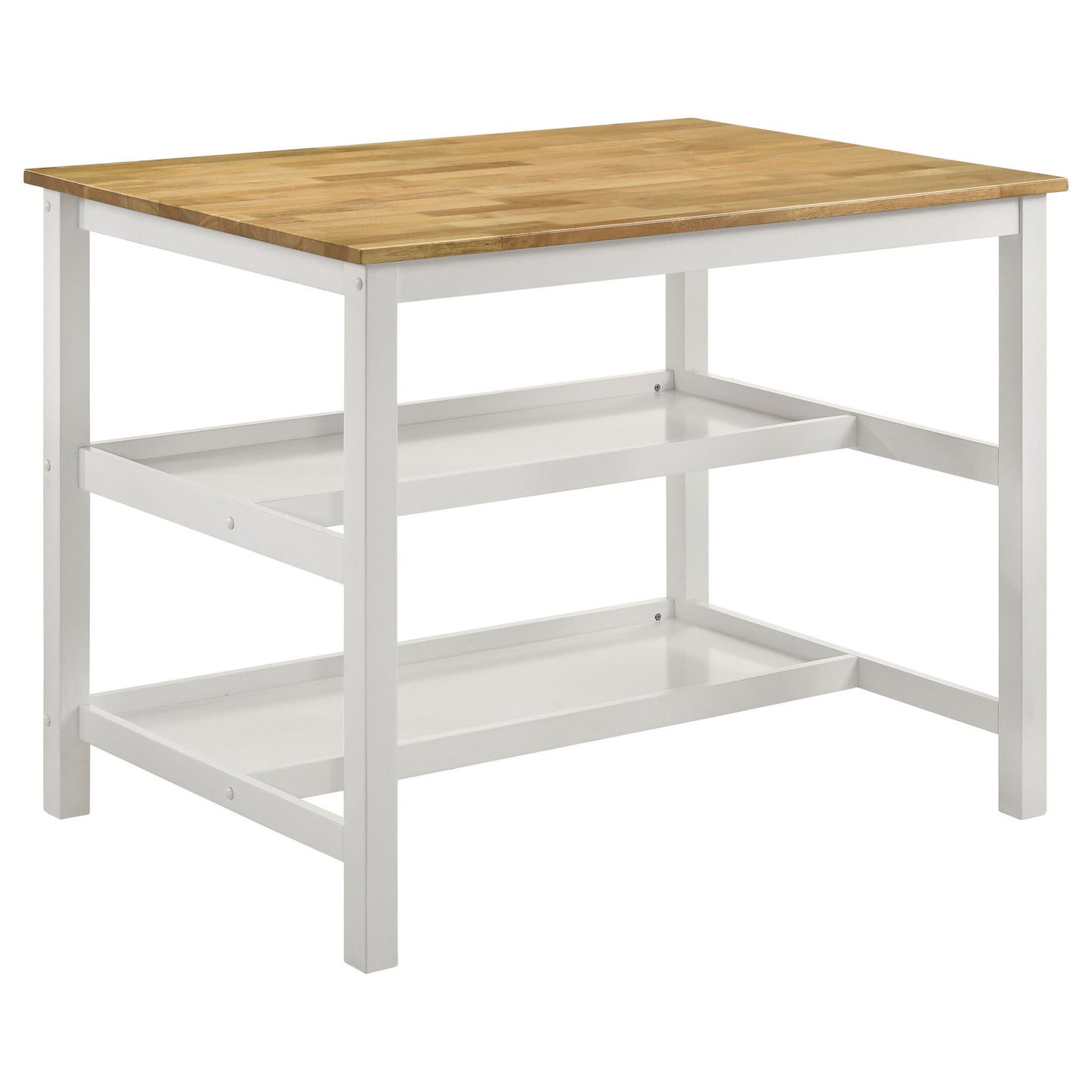 Cowichan - Kitchen Island Counter Table With Pot Rack - White