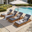 Chaise Lounge Set With Cream 3 Fold Cushion, 3 Position Adjustable Backrest