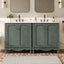 Vintage Double Sink Bathroom Vanity Set With Ceramic Sinks