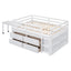 Loft Bed With Retractable Writing Desk And 4 Drawers, With Lateral Portable Desk And Shelves