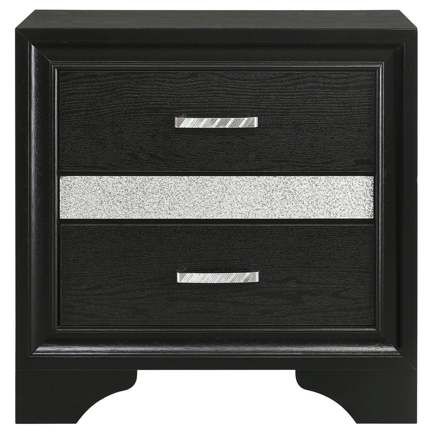 Transitional 2 Drawer Nightstand With Hidden Jewelry Tray