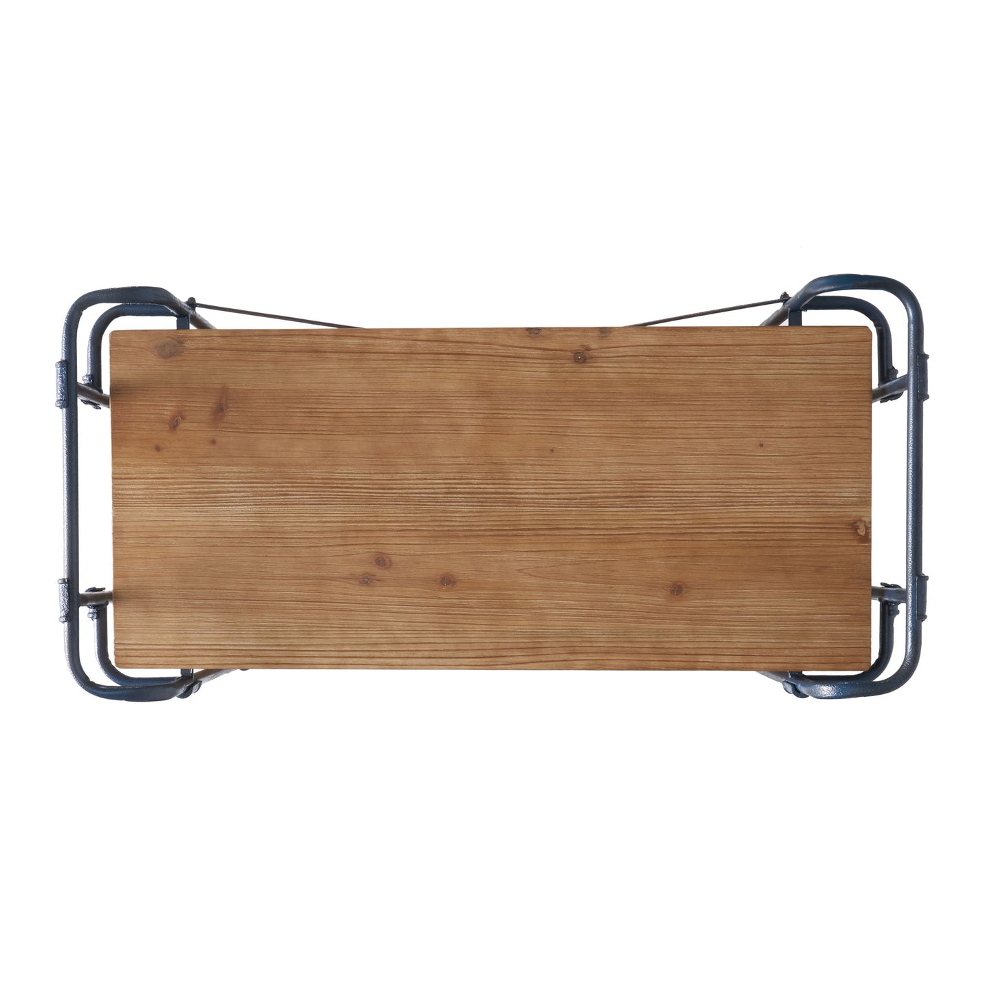 Yorktown - Industrial 5 Shelf Bookcase With Metal Pipework And Solid Fir - Natural