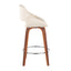 Fabrico - Mid Century Modern, Fixed Height Counter Stool With Round Footrest (Set of 2)