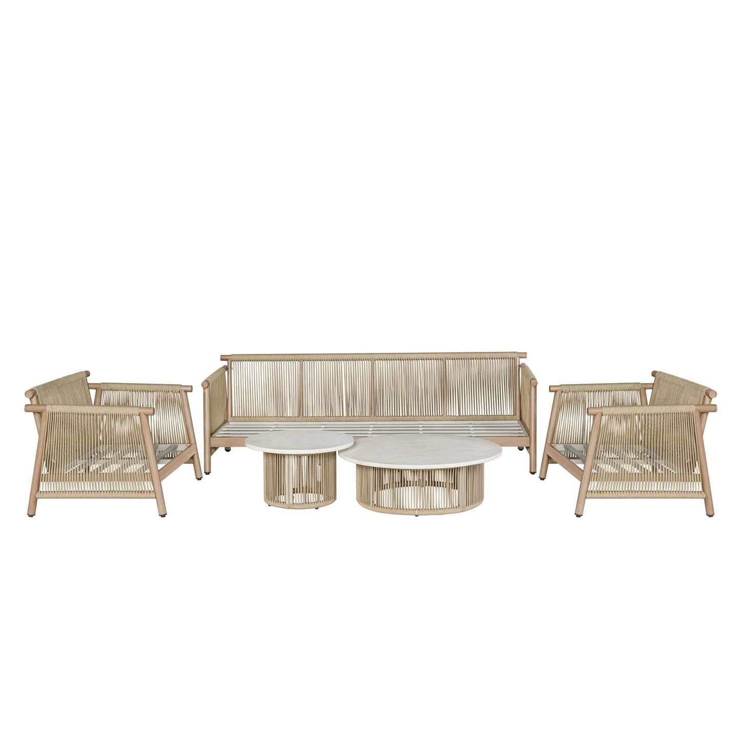 Zira - 5 Piece Patio Sofa Set - Beige