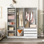Doorless Storage Wardrobe For Dedroom With Shelves And 3 Drawers