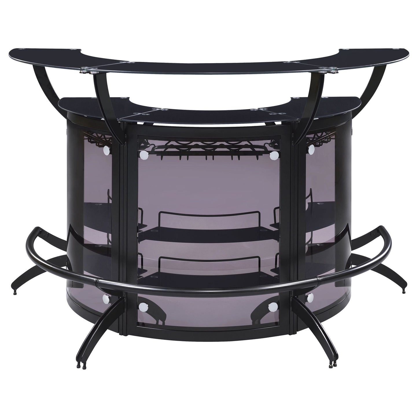 Elaina - 3 Piece Curved Freestanding Home Bar - Black