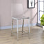 Counter Height Stools With Curved Back Design (Set of 2) - Clear