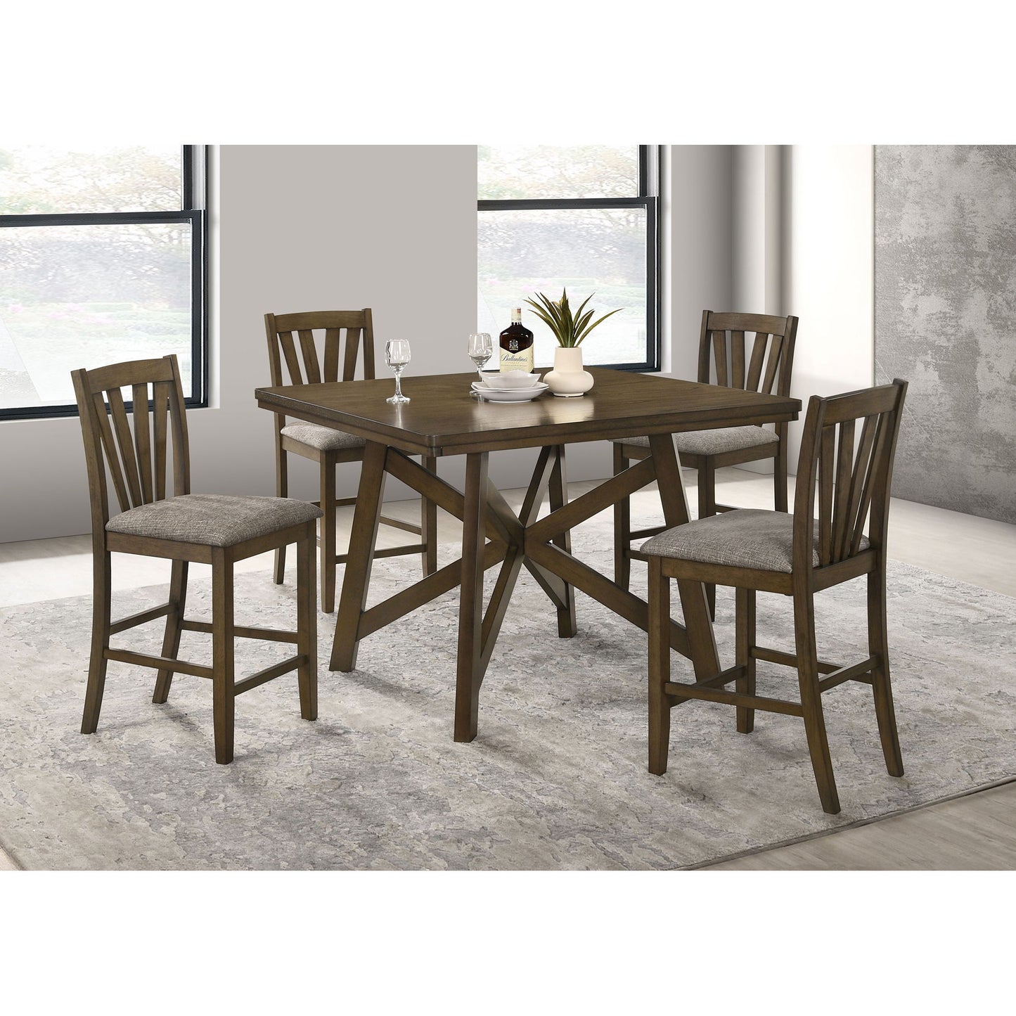 Maxine - Square Counter Height Dining Table - Brown