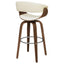 Swivel Bar Stool Elegant Design With Upholstery - Cream