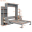 Murphy Wall Bed With LED Lights, Shelves And Drawers