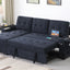 Ashlyn II - 84"W Woven Fabric Reversible Sleeper Sectional Sofa with Storage Chaise
