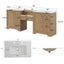 Double Sink Bathroom Vanity With Countertop, 2 Ceramic Sinks, 6 Drawers, Soft Close Design