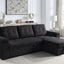 Toby - Woven Fabric Reversible Sleeper Sectional Sofa With Storage Chaise Cup Holder Charging Ports And Pockets