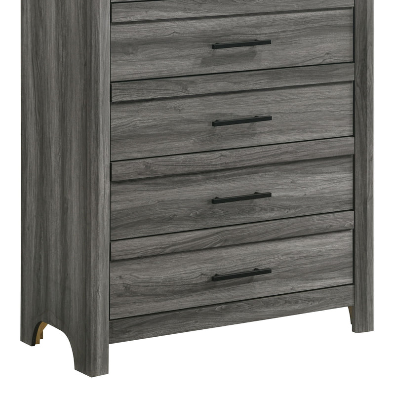Denver - 5 Drawer Chest - Gray