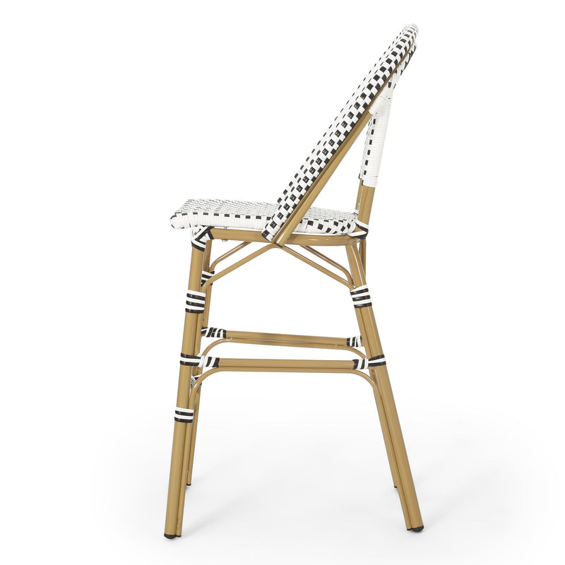 Outdoor Pe Rattan French Barstool Set