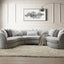 Ivria - Boucle Sectional Sofa With 9 Pillows - Gray