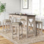 Console Table With 4 Stools - Antique White