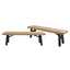 Outdoor Bench With Slat Panel Design And Acacia Wood Frame