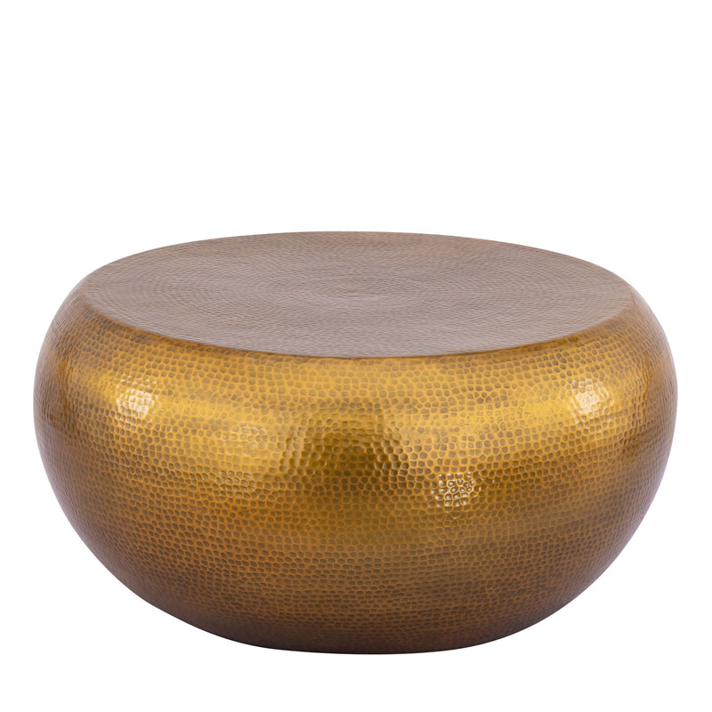 2 Piece Coffee And End Table Set, Oval Design - Gold