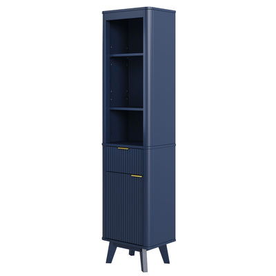 Tall Bathroom Storage Cabinet With Adjustable Shelves And 1 Drawer & Door