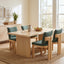 5 Piece Indoor Dining Set With Fluted Table Upholstered Chairs - Green / Natural