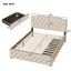 Upholstered Platform Bed With 2 Drawers And 2 Sets Of USB Ports On Each Side, Fabric