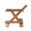 Riviera Bar Cart Stained Mobile With Wheels For Entertaining - Natural Stained